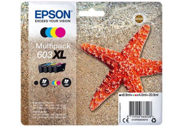 Epson 603XL Starfish BKCMY High Yield Ink C13T03A64010 9ml 4ml