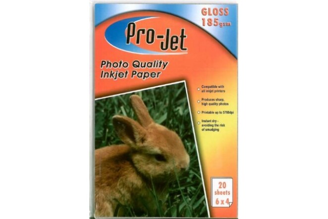 ProJet 185gsm Gloss 6x4 Paper 20 Sheets photo paper
