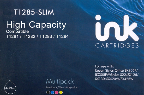 Epson compatible T1285 ink set of 4 cartridges S22 SX125 SX130