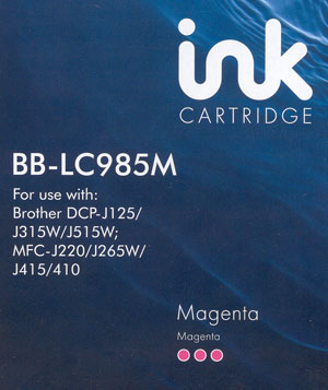 Brother compatible ink Magenta LC985 LC39 DCPJ125 J315W J515W