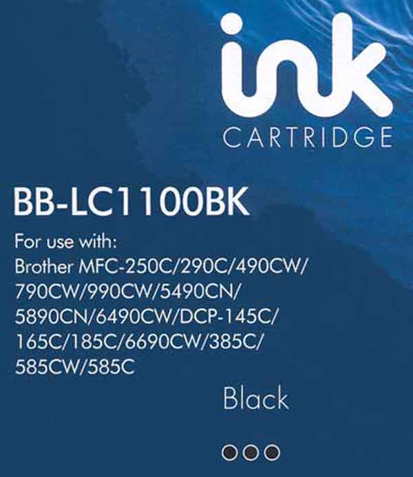 LC1100BK Blue Box Compatible Brother (LC1100BK) Black Ink Cartri