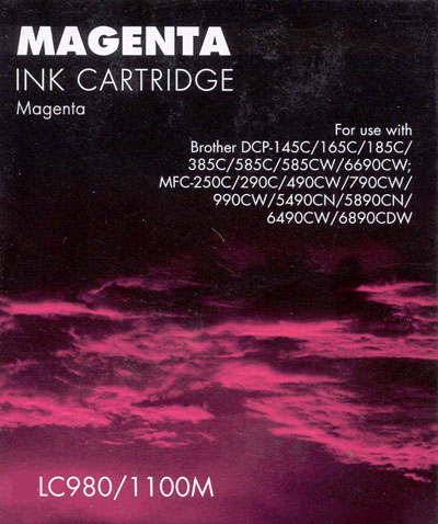 GB ink compatible Brother LC980 LC1100 Magenta DCP385C MFC490cw