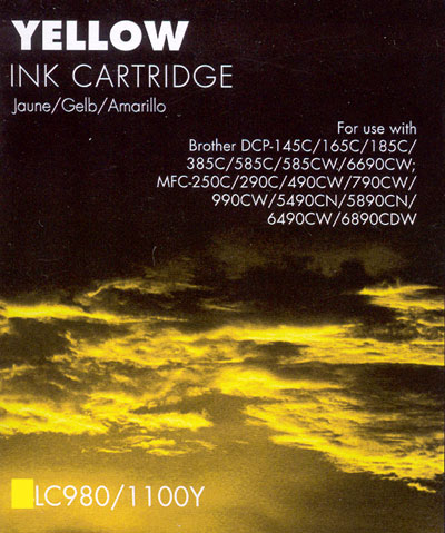 GB ink compatible Brother LC980 LC1100 Yellow DCP385C MFC490cw