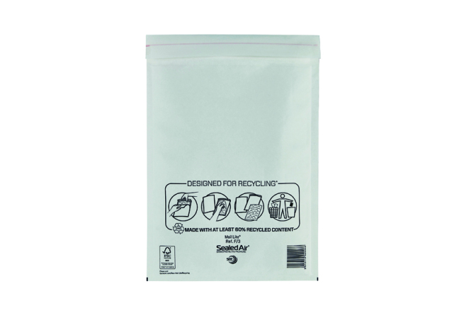 Mail Lite F3 Bubble Lined Postal Bag (Box of 50) 220x330mm White