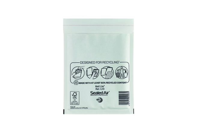 Mail Lite C 0 Box of 100 Bubble Lined Postal Bag Size 150x210mm